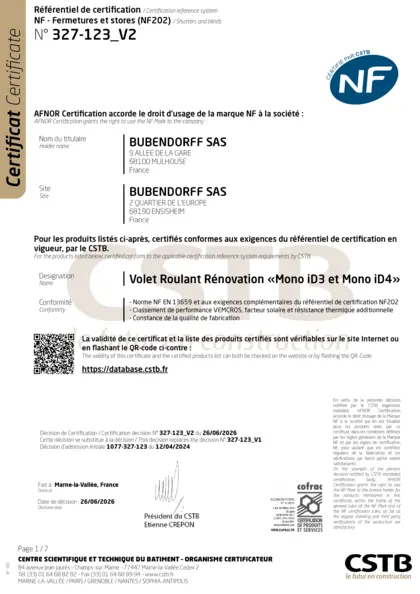 NF Fermetures MONO ID4 ENS 06-26