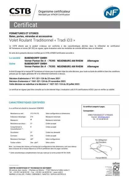 NF Fermetures TRADI ID3 11-23