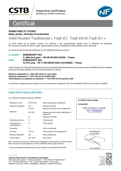 NF Fermetures TRADI ID4 MLM 12-25